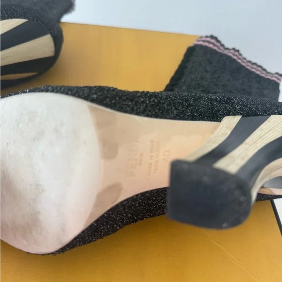 FENDI
Black Knit Fabric Sock Boot Size 10/40 - Picture 6 of 11